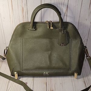 Zac Posen Daphne Dome Top Handle Saffiano Shoulder Bag w/ Luggage Tag